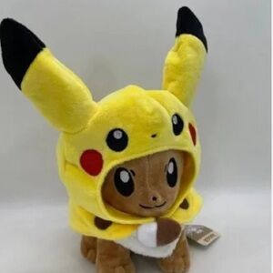 Japanese Exclusive Pokémon Evee x Pikachu cosplay plush NWT 2018 🇯🇵